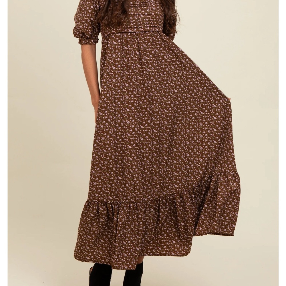 Pinkblush Chocolate Floral Maxi Dress - Picture 2 of 5
